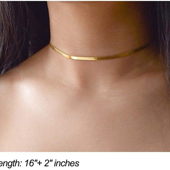 14K Gold Plated Layering Choker Necklace - Picture 3 of 5